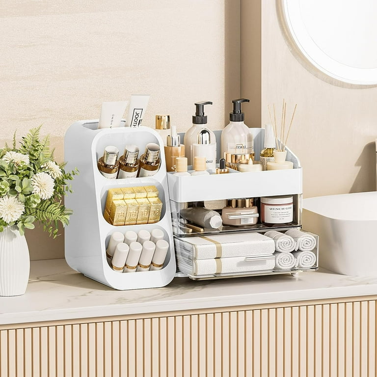 Delamu Makeup Organizer With Drawers, White photo 7