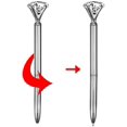 thumbnail image 2 of 8PCS Crystal Diamond Ballpoint Pens Rhinestone Black Ink Metal Sign Pen School Office Supplies, 2 of 5