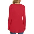 thumbnail image 4 of UVN Fall Tops for Women Long Sleeve Lace Trim V Neck Blouses Dressy Casual A Line Tunic Shirts, 4 of 8