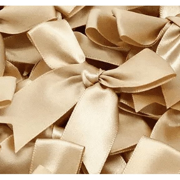 12 ct Antique Gold Bow Satin Ribbon
