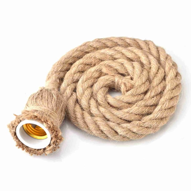 1 lámpara colgante de cuerda de cáñamo para techo, lámpara de techo estilo loft, decoración industrial para el hogar, un solo cabezal
