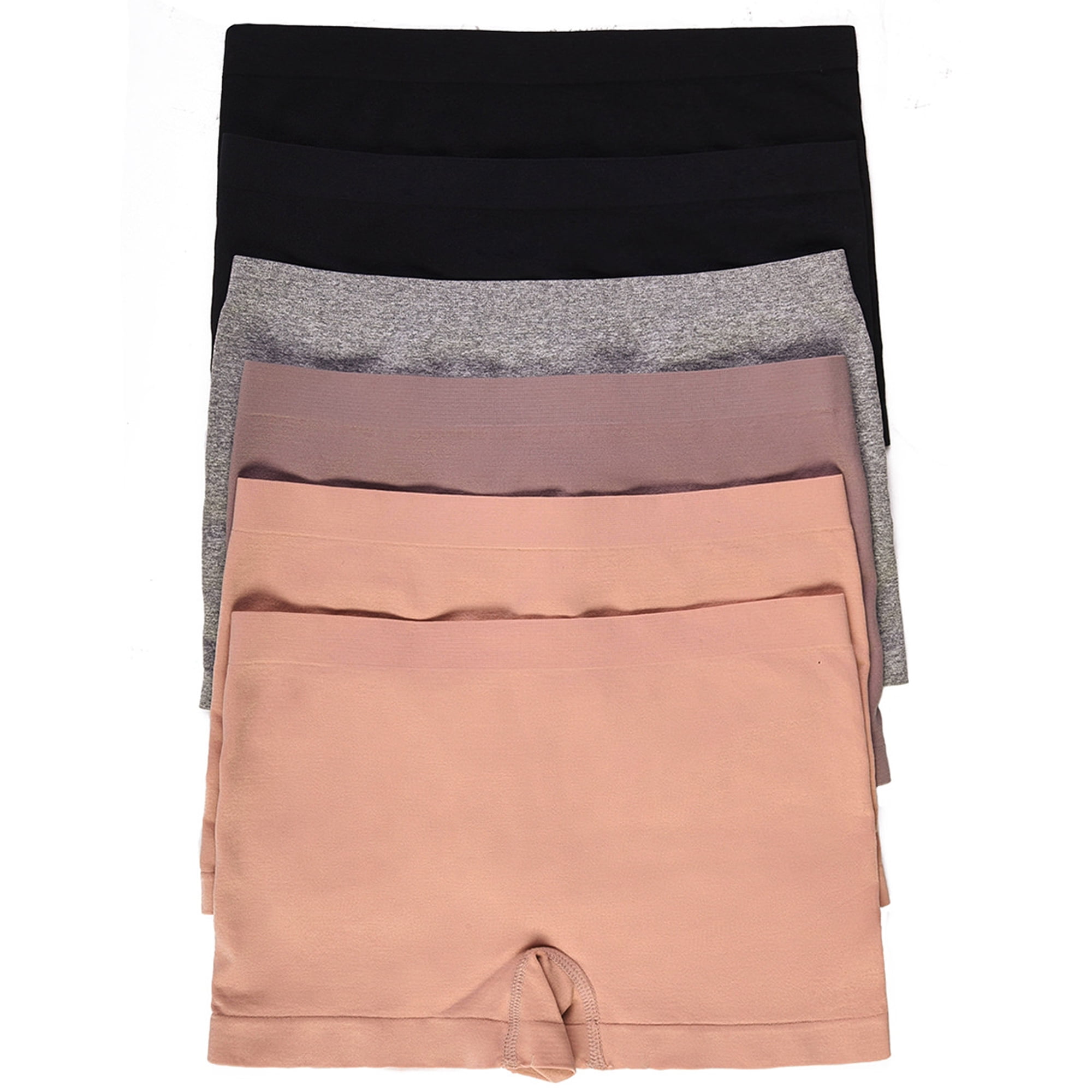 Sofra Sofra 6 Pack of Women's Seamless Stretch Boy Shorts Panties