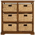 thumbnail image 2 of Hampton Meadows 3 Tier X-Side End Storage Cabinet with 6 Wicker Baskets, Walnut, 2 of 7