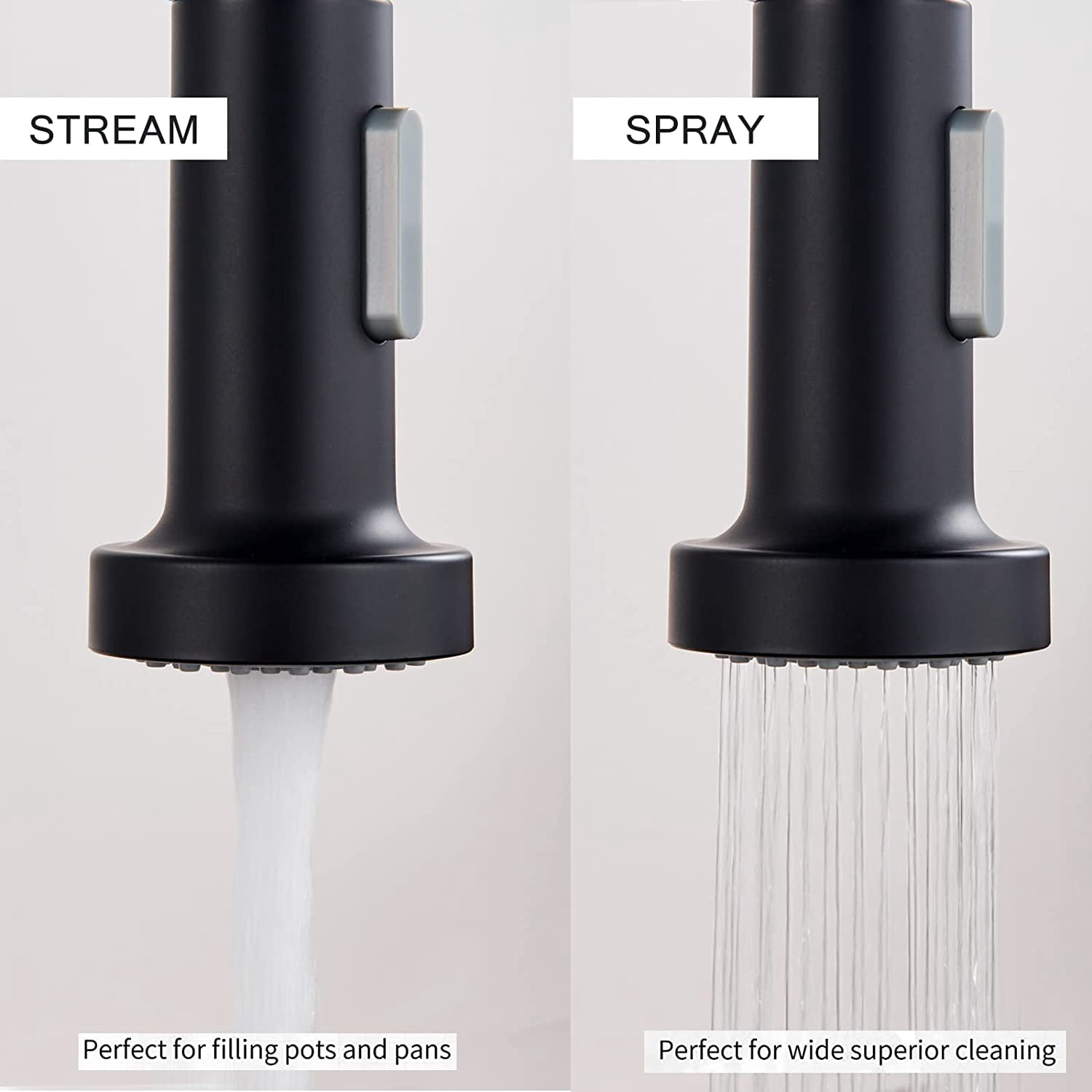 Zovajonia Black Kitchen Faucet With Pull Out Sprayer For Kitchen Sink Single Hole Commercial Kitchen Faucet