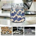 thumbnail image 6 of Yayeee Ashtray with Lid for Cigarette Smokeless Stainless Steel Home Ash Holder, Blue Wave Pattern, 6 of 7