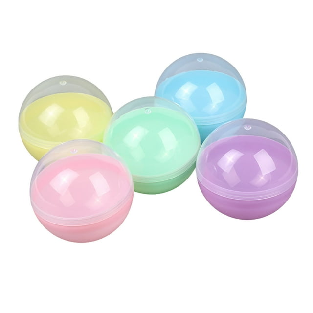 kurtrusly 100 Pcs Petites Boules Rondes Rechargeables en Plastique Durable pour Bricolages et Projets DIY et Réutilisables. Boules Rondes Torsadées Demi-Couleur 45 mm