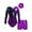 Purple, variant on Kids Girls Gymnastics Costumes Long Sleeves Ballet Leotard and Metallic Dance Shorts Set Purple 14