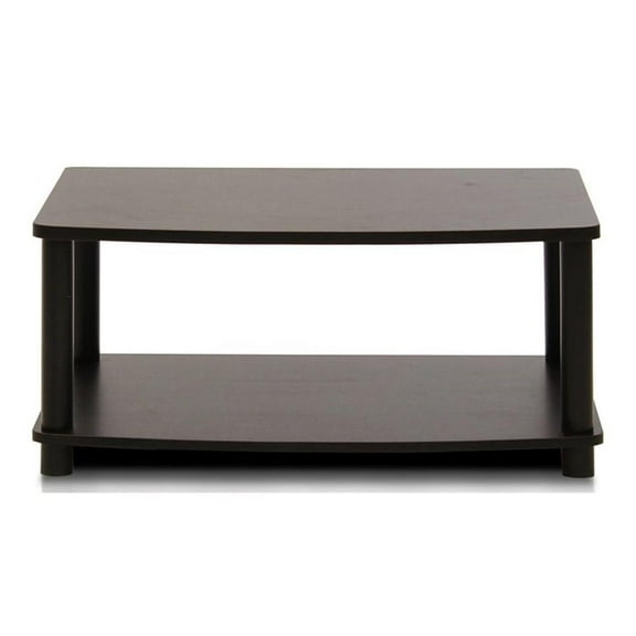 Maklaine Turn-N-Tube Wood Elevated TV Stand for TV up to 25" in Espresso/Black