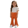 thumbnail image 3 of MAIHAN Girls Korean Style Flared Pants,Front Slit Casual Trousers Autumn Fashion for Toddlers Kids(Orange,1-2 Years), 3 of 4