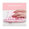 thumbnail image 3 of Wireless Keyboard Set Ergonomics Quick Response 2.4G Cut Cartoon Cat Computer Keyboard Mouse Comb Set for Laptop - Light Beige, 3 of 5