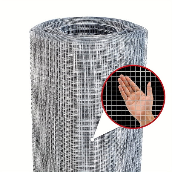 Hot Dipped Galvanized After Welding Hardware Cloth - Chicken Wire Mesh Roll, Garden Fencing Wire Cloth for Poultry Plant Protection Outdoor Use