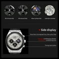 thumbnail image 3 of OLEVS Watches for Men Chronograph Waterproof Luxury Dress Quartz Silicon Strap Multifunction Moon Phase Business Calendar Luminous Men Wrist Watches Reloj Para Hombre Gray/Black/White, 3 of 15
