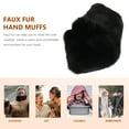 thumbnail image 3 of WASHWEPE Fuzzy Hand Warmers for Women Black Hand Muff 1Set, 3 of 8