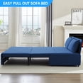 thumbnail image 4 of CECER 3 in 1 Convertible Sleeper Sofa Bed, Queen Size Pull Out Couch for Living Room - Blue, 4 of 10