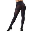 thumbnail image 2 of Women's MeMoi MO-312 Perfectly Opaque Control Top Tights (Dark Chocolate S/M), 2 of 4