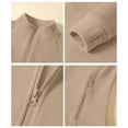 thumbnail image 5 of Breezora Women's Stand Collar Slim Fit Long Sleeve Jacket with Full Zip and Side Pockets for Casual Outerwear L Size Khaki, 5 of 7