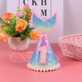 thumbnail image 3 of Bebé princesa Tiara corona niños primer cumpleaños sombrero brillo sirena cola fiesta sombreros diadema diadema, 3 of 5