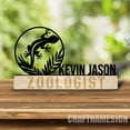 thumbnail image 3 of Craftnamesign Custom Wooden Gecko Desk Name Plate, Ledge Lizard Metal Nameplate for desk, 3 of 5