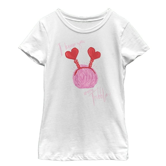 Girl's Star Trek Valentine I Knew You Were Tribble  Graphic Tee White X Small