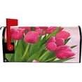 thumbnail image 2 of Mother''s Day Magnetic Mailbox Cover Pink Tulips Mailbox Wrap Home Decorative for Standard Mailboxes, 2 of 6