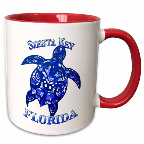 3drose, Siesta Key Florida Sailing Nautical Anchor If You Love Boating., 11oz Two-tone Red Mug