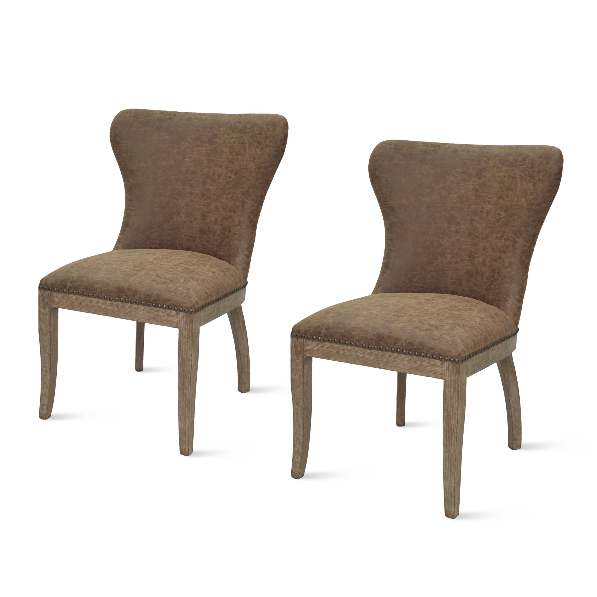 Dorsey Chair,Set of 2 Nubuck Chocolate
