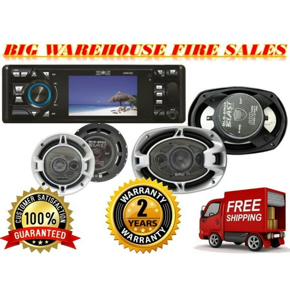 Absolute 3.5" Car Stereo DVD/CD/MP3/AM/FM Player & 2 Pairs of 6.5" & 6x9 speaker