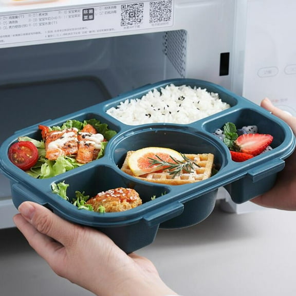 WHAMVOX Navy Plastic Lunch Box Made of PP Material Large Capacity for Food Suitable for Office Students Camping
