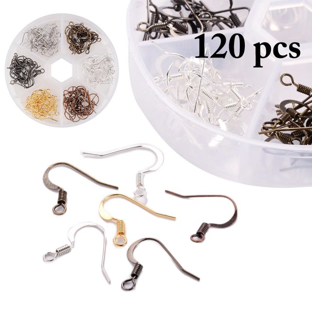 120PCS Earring Hook Copper Creative Ball Coil DIY Earring Wire Earring Finding