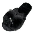 thumbnail image 3 of Vedolay Women's Slippers Comfortable Slippers Slip On Indoor Outdoor Flat Slipper Black,41, 3 of 5