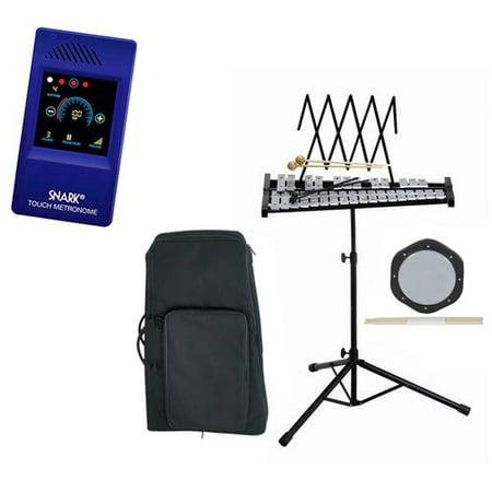 Band Directors Choice Educational Bell Kit Pack Deluxe w/Carry Bag, Drum Practice Pad & Sticks & BONUS Snark Metronome