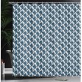 thumbnail image 3 of Ambesonne Geometric Shower Curtain, Monochrome Vintage Shapes, 69"Wx70"L, Dark Sky Blue and White, 3 of 4