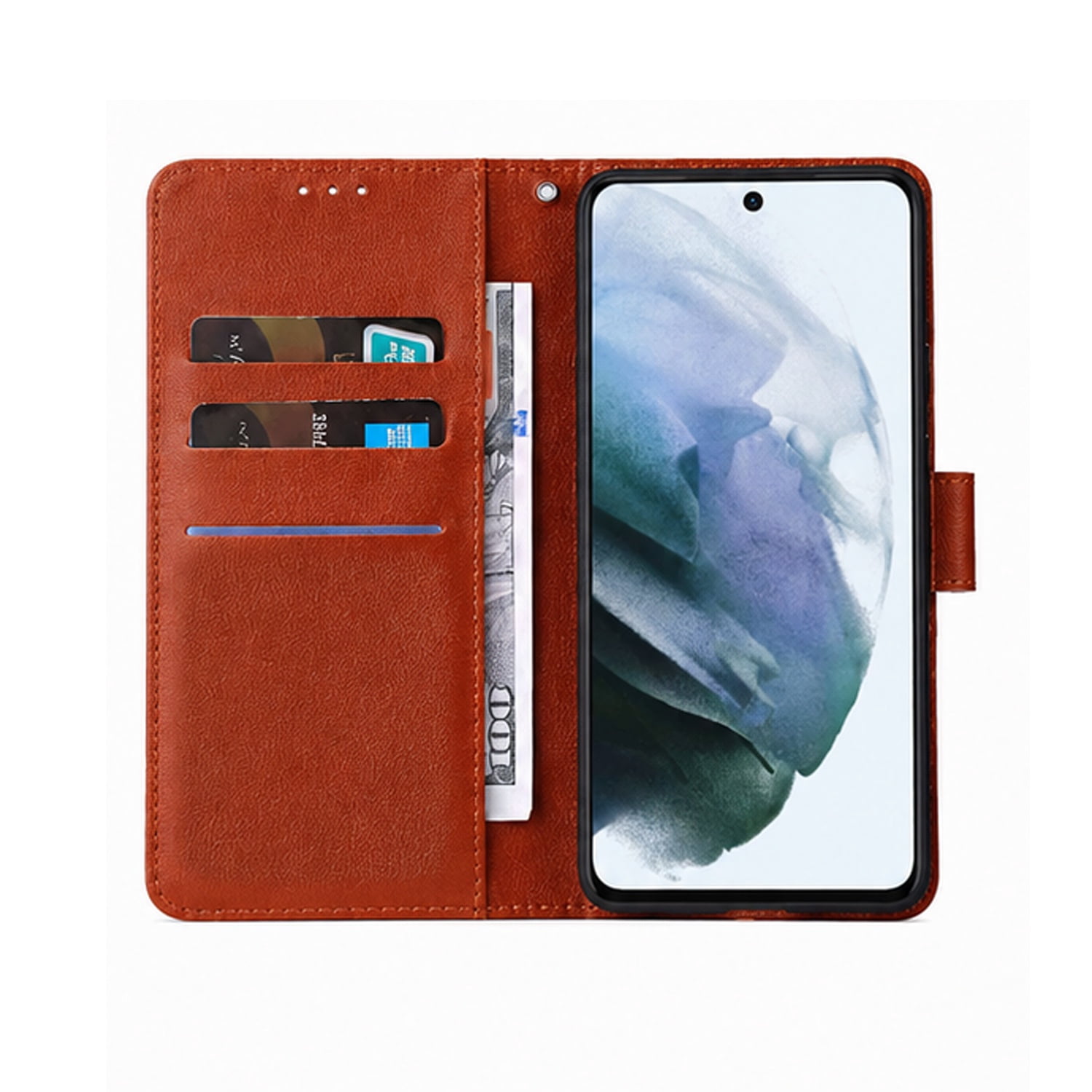 Slim Leather Case with Card Storage for iPhone 17 Pro Max - Brown