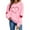 Pink, variant on FAWUUDO Valentines Day Shirts Women Valentine Crewneck Sweatshirts Love Heart Sweatshirt Valentine's Long Sleeve Tops Hot Pink M