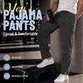 thumbnail image 3 of VULCANODON Mens Cotton Pajama Pants, Soft Lightweight Sleep Pj Bottoms Lounge Pant with Pockets(Dark Grey Mel,L), 3 of 6