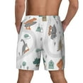 thumbnail image 3 of Kdxio Dino On A Skateboard Surf Print Men'S Swim Trunks With Compression Liner 7 Inch Inseam Quick Dry Swim Shorts, 3 of 7