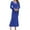 Blue, variant on IROINNID Maxi Dress for Women Vintage V Neck Long Sleeve Solid Mermaid Skirt Dresses ,Black