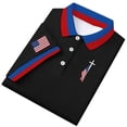 thumbnail image 3 of Men's USA 250th Anniversary Polo Shirt We The People Patriotic Flag Short Sleeve Golf Tee, 3 of 6