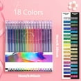 thumbnail image 3 of Meiiso Glitter Gel Pen Set, 18 Colors, Gel Markers Colorful Pens Gel Pens for kíd's Adult Coloring Books and Drawing 30ml, 3 of 9