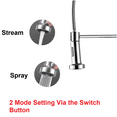 thumbnail image 6 of Kitchen Sink with Pull Down Sprayer, Single Handle with 2 Spout Modes, Hot And Cold Mixer Tap Suit to 1 Hole, Chrome, 6 of 12