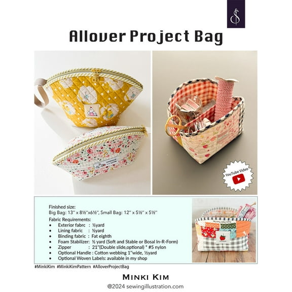 Allover Project Bag Pattern by Minki Kim