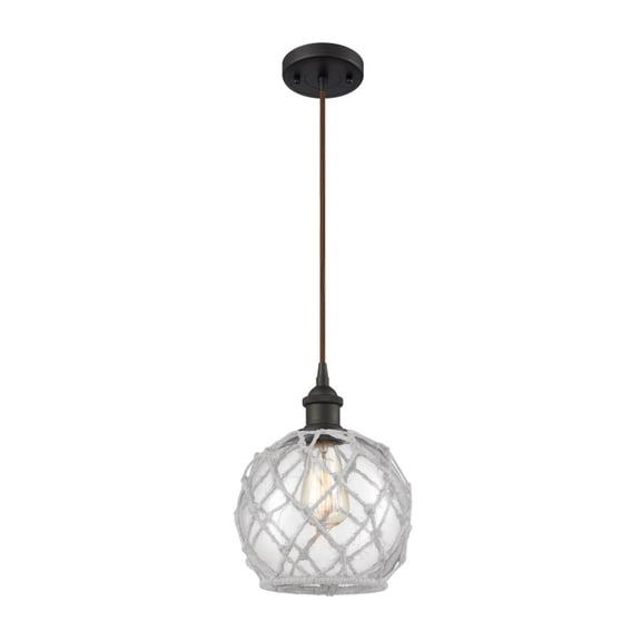Innovations Lighting - Farmhouse Rope - 1 Light Cord Hung Mini Pendant In