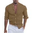 thumbnail image 1 of Camisetas Honeeladyy para hombre, blusas informales de manga larga con cuello vuelto y estampado a la moda para hombre, 1 of 6