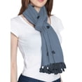 thumbnail image 2 of eloria Women's Wrap With Tassel Cotton Stole Color: Grey, 2 of 4