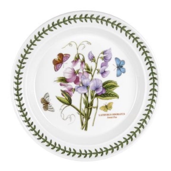 Portmeirion 344655 Botanic Garden Dinner Plate, 10.5", Sweet Pea, White