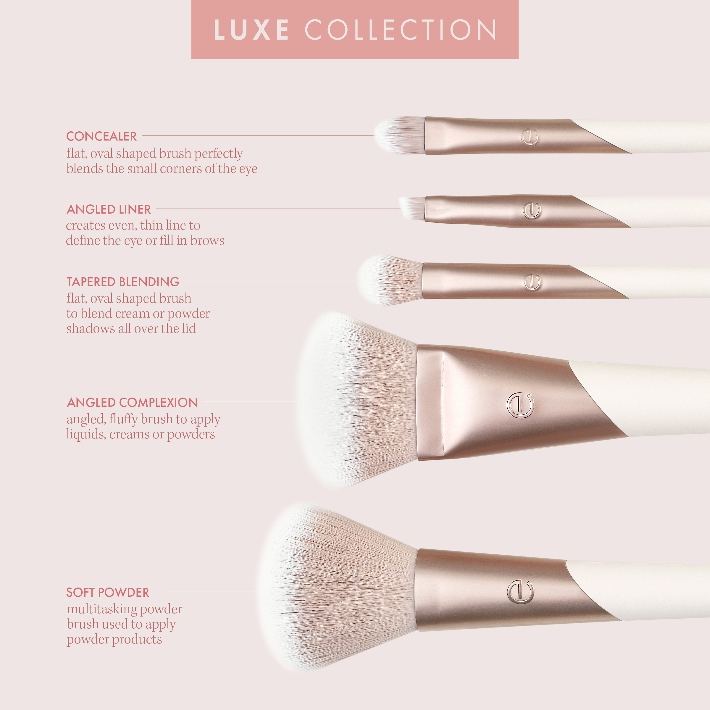 Ecotools Luxe Natural Makeup Brush Set, 5-Piece photo 4