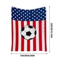 thumbnail image 3 of Twfbrm 4th of July Patriotic Throw Blanket, American Flag and Football Pattern Flannel Blankets, Soft Warm and Lightweight Independence Day Decorative Blankets for Couch, Sofa, Bed, Car, Chair, 3 of 9