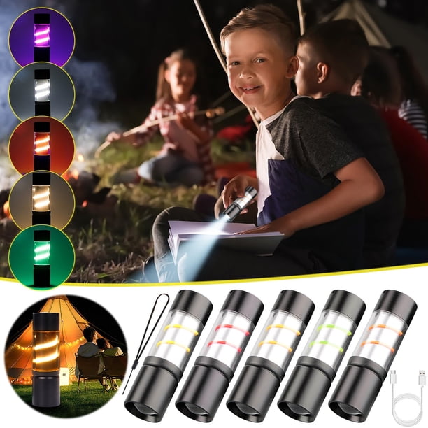 Fiudx Mini Linterna Led, Recargable Por Usb, Zoom Ajustable, Diseño Compacto y Ligero, Cuerpo de Aleación de Aluminio, Ideal para Acampar, Ciclismo y Senderismo, 9,5 Cm.
