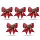 thumbnail image 1 of Navidad Bowknot Adorno de brillo Lentejuelas brillantes Conos Hojas Corbata Arte Decoración de fiesta Decoración de puerta al aire libre Rojo 5 piezas Kearding HA009474-01, 1 of 6