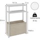 thumbnail image 2 of Mesa auxiliar estrecha, mesas auxiliares delgadas con canasta de tela, mesa delgada para espacios pequeños, mesa de noche delgada para sala de estar, dormitorio (1, blanco + marrón camello), 2 of 8